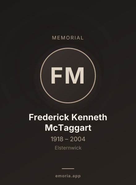 Memorial portrait of Frederick Kenneth McTaggart