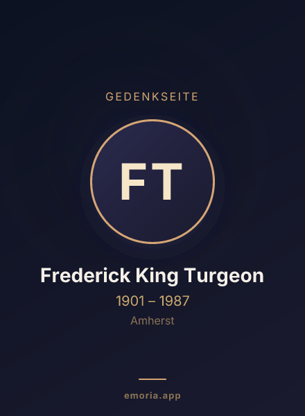 Gedenkportrait von Frederick King Turgeon