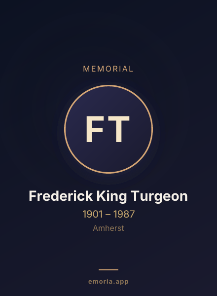 Memorial portrait of Frederick King Turgeon