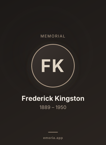 Memorial portrait of Frederick Kingston