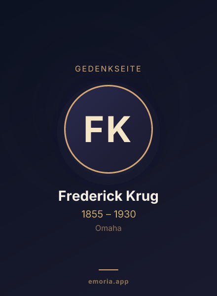 Gedenkportrait von Frederick Krug