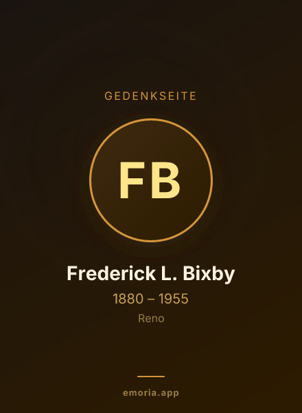 Gedenkportrait von Frederick L. Bixby