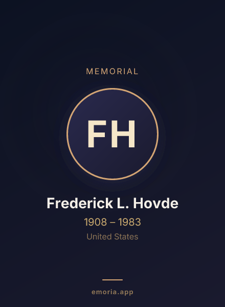 Memorial portrait of Frederick L. Hovde