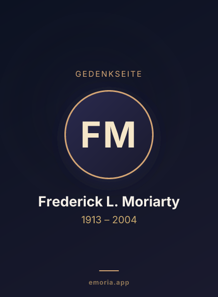 Gedenkportrait von Frederick L. Moriarty