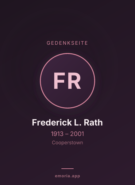 Gedenkportrait von Frederick L. Rath
