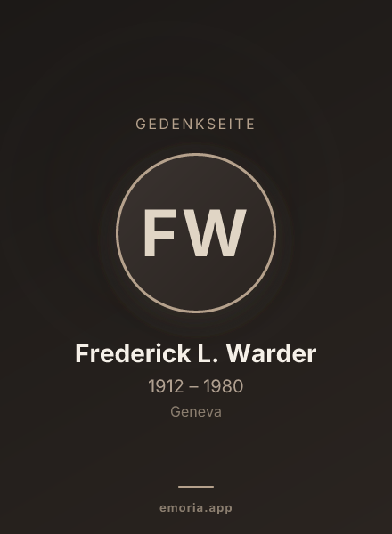 Gedenkportrait von Frederick L. Warder