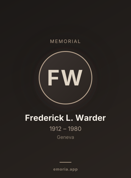 Memorial portrait of Frederick L. Warder