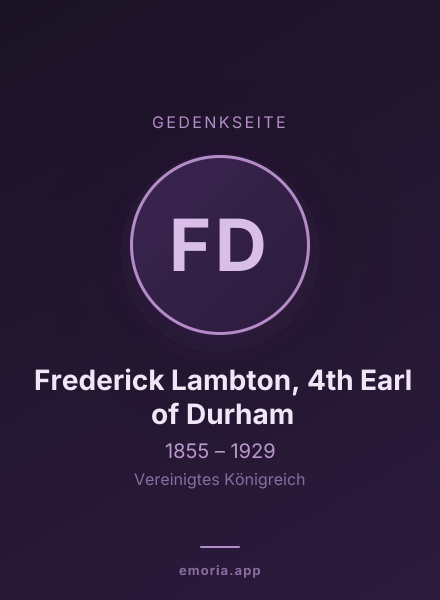 Gedenkportrait von Frederick Lambton, 4th Earl of Durham