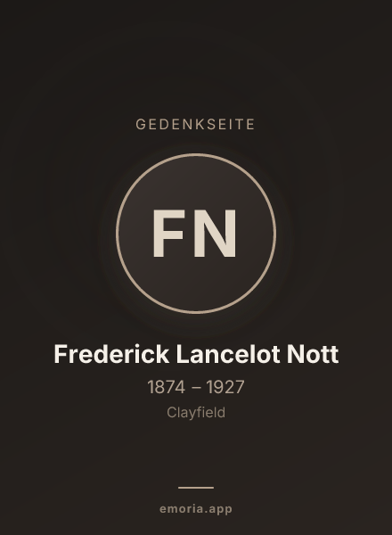 Gedenkportrait von Frederick Lancelot Nott