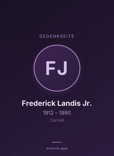 Gedenkportrait von Frederick Landis Jr.