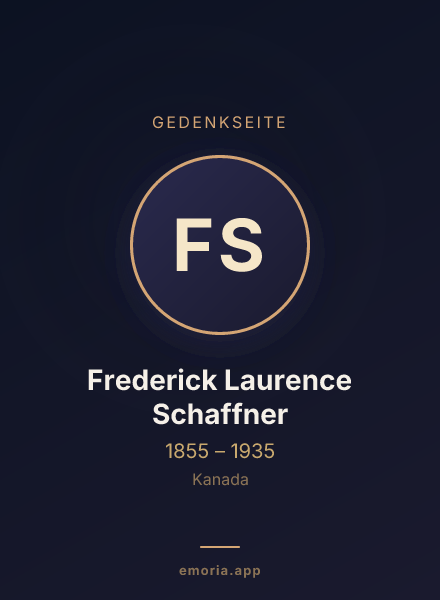 Gedenkportrait von Frederick Laurence Schaffner