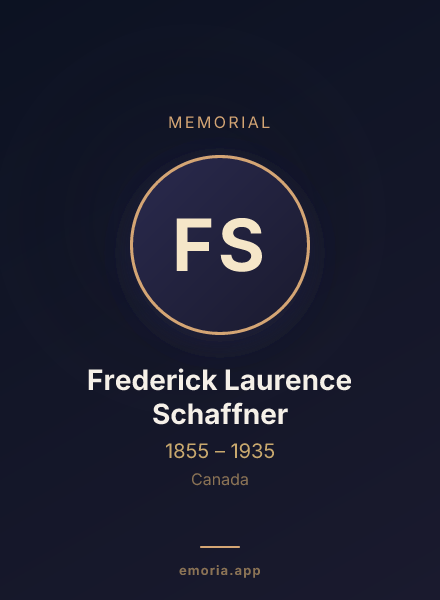 Memorial portrait of Frederick Laurence Schaffner