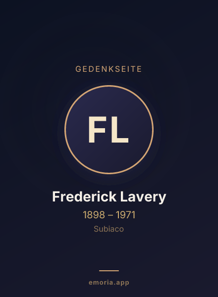 Gedenkportrait von Frederick Lavery