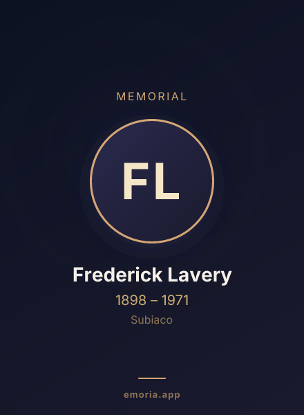 Memorial portrait of Frederick Lavery