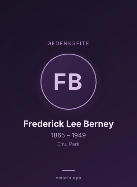 Gedenkportrait von Frederick Lee Berney