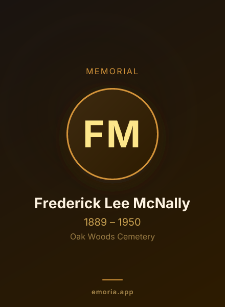 Memorial portrait of Frederick Lee McNally