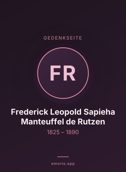 Gedenkportrait von Frederick Leopold Sapieha Manteuffel de Rutzen