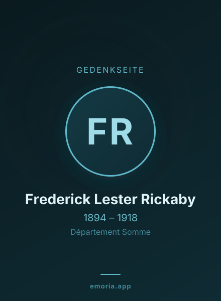 Gedenkportrait von Frederick Lester Rickaby