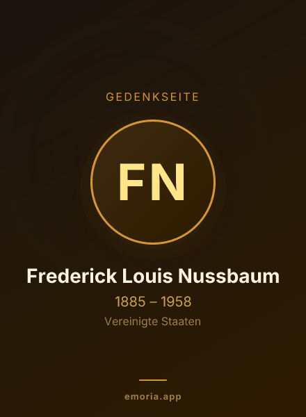 Gedenkportrait von Frederick Louis Nussbaum