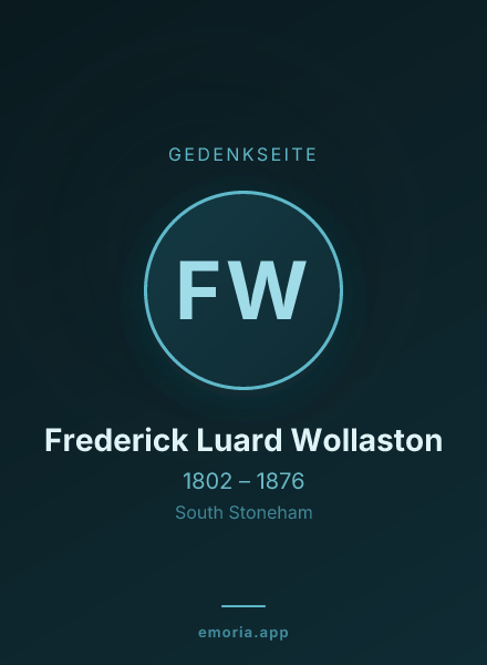 Gedenkportrait von Frederick Luard Wollaston