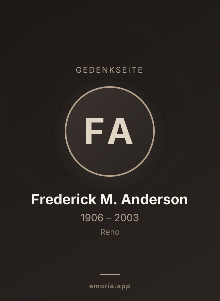 Gedenkportrait von Frederick M. Anderson