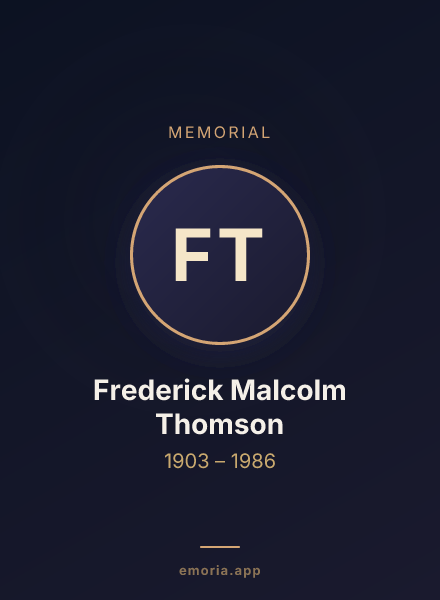 Memorial portrait of Frederick Malcolm Thomson