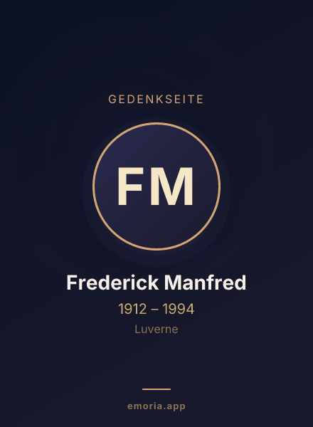 Gedenkportrait von Frederick Manfred