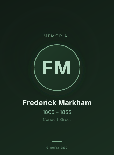 Memorial portrait of Frederick Markham
