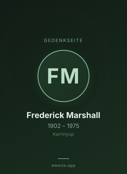 Gedenkportrait von Frederick Marshall