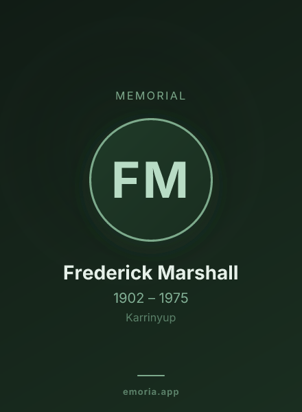 Memorial portrait of Frederick Marshall