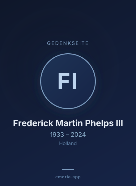 Gedenkportrait von Frederick Martin Phelps III