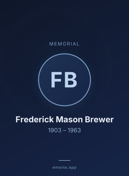 Memorial portrait of Frederick Mason Brewer