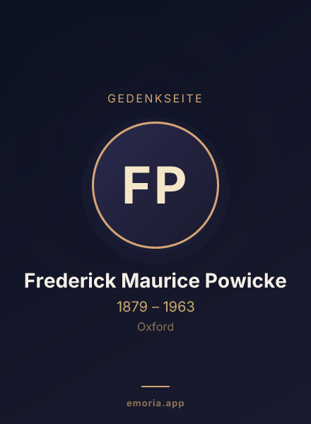 Gedenkportrait von Frederick Maurice Powicke