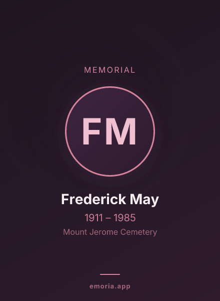 Memorial portrait of Frederick May