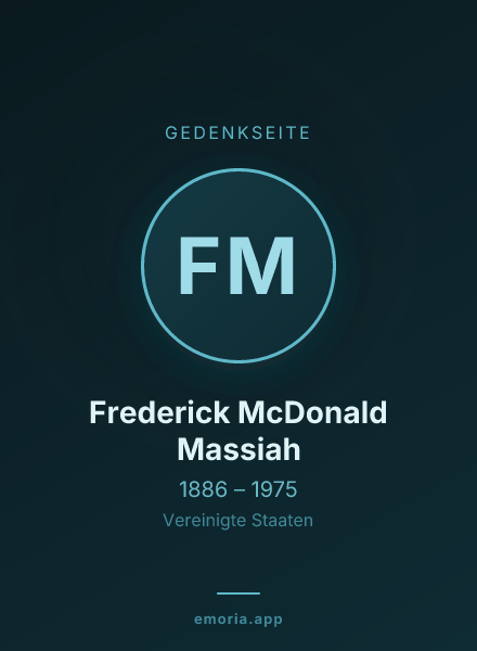 Gedenkportrait von Frederick McDonald Massiah