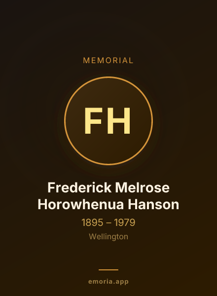 Memorial portrait of Frederick Melrose Horowhenua Hanson