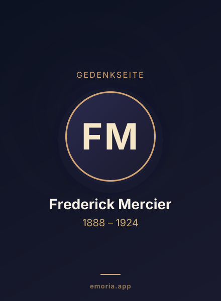 Gedenkportrait von Frederick Mercier