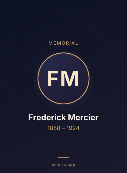 Memorial portrait of Frederick Mercier