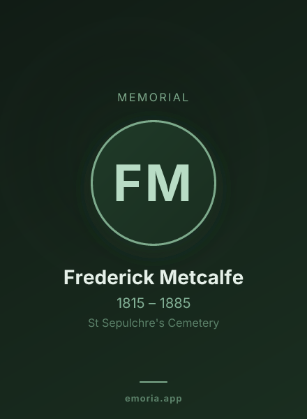 Memorial portrait of Frederick Metcalfe