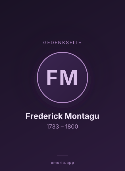 Gedenkportrait von Frederick Montagu