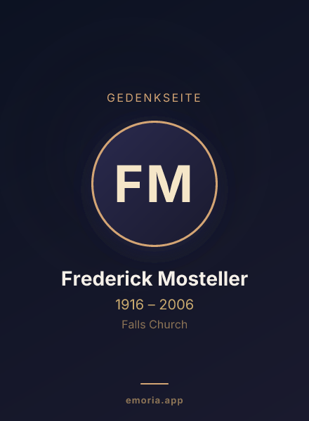 Gedenkportrait von Frederick Mosteller