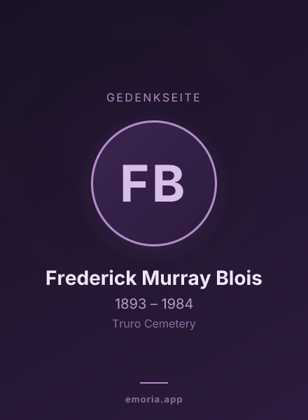 Gedenkportrait von Frederick Murray Blois