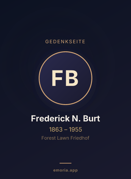 Gedenkportrait von Frederick N. Burt