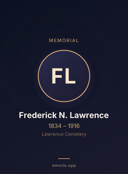 Memorial portrait of Frederick N. Lawrence