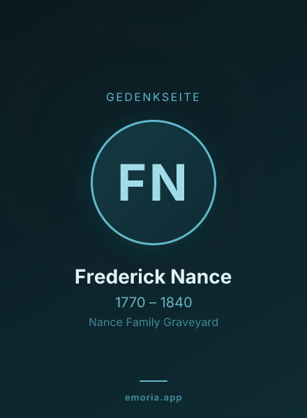 Gedenkportrait von Frederick Nance
