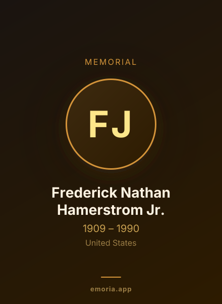 Memorial portrait of Frederick Nathan Hamerstrom Jr.