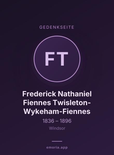 Gedenkportrait von Frederick Nathaniel Fiennes Twisleton-Wykeham-Fiennes