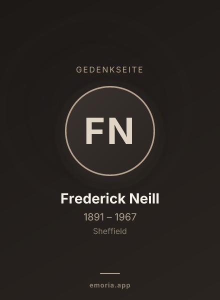 Gedenkportrait von Frederick Neill