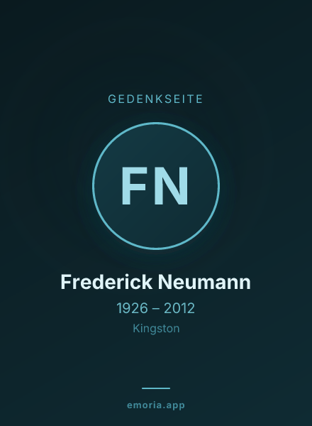 Gedenkportrait von Frederick Neumann