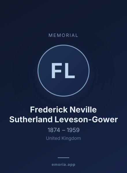 Memorial portrait of Frederick Neville Sutherland Leveson-Gower